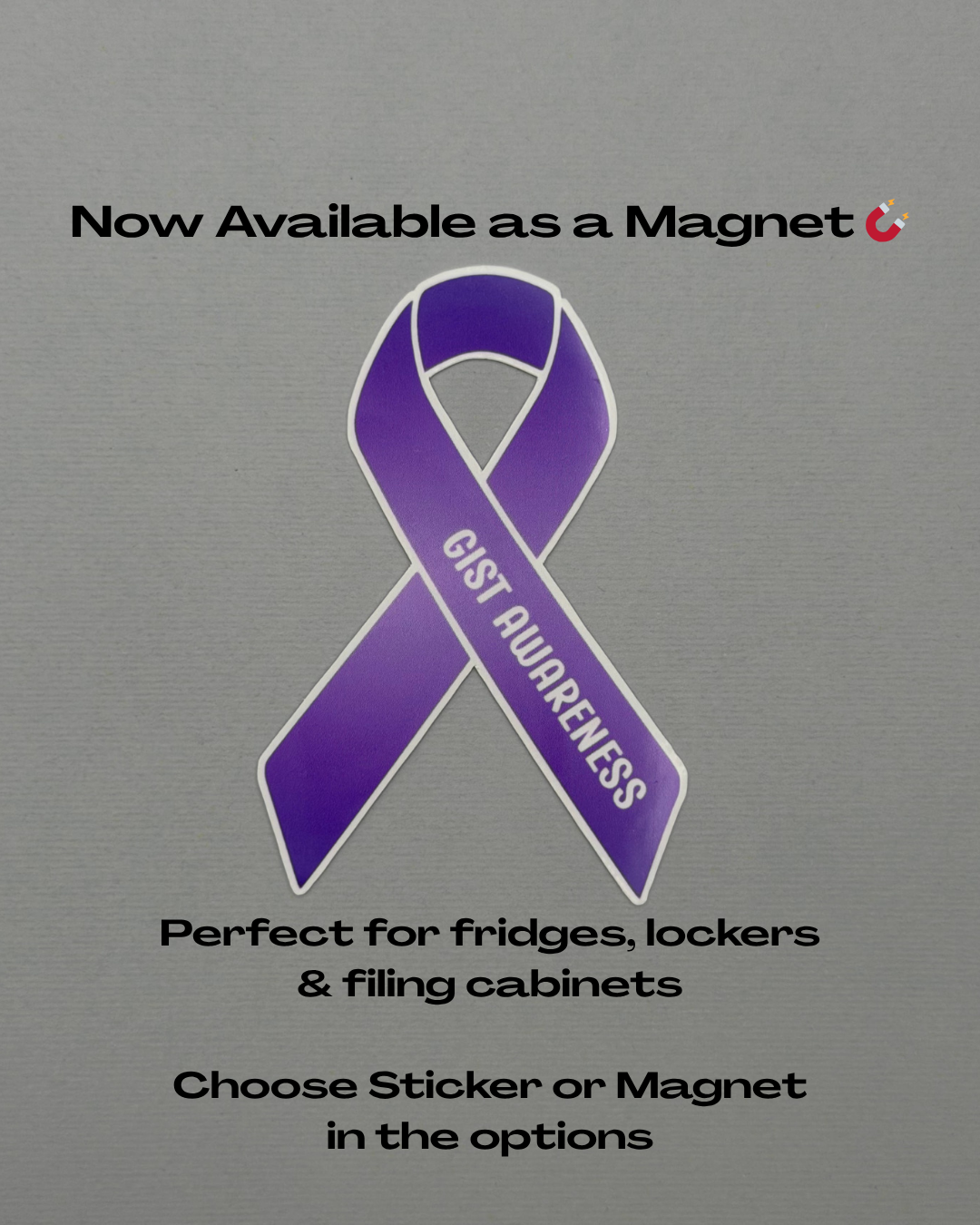 GIST Awareness Ribbon Sticker or Magnet | Gastrointestinal Stromal Tumor