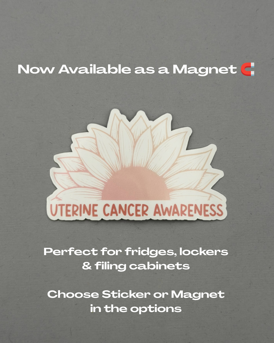 Uterine Cancer Awareness Sunflower Sticker or Magnet