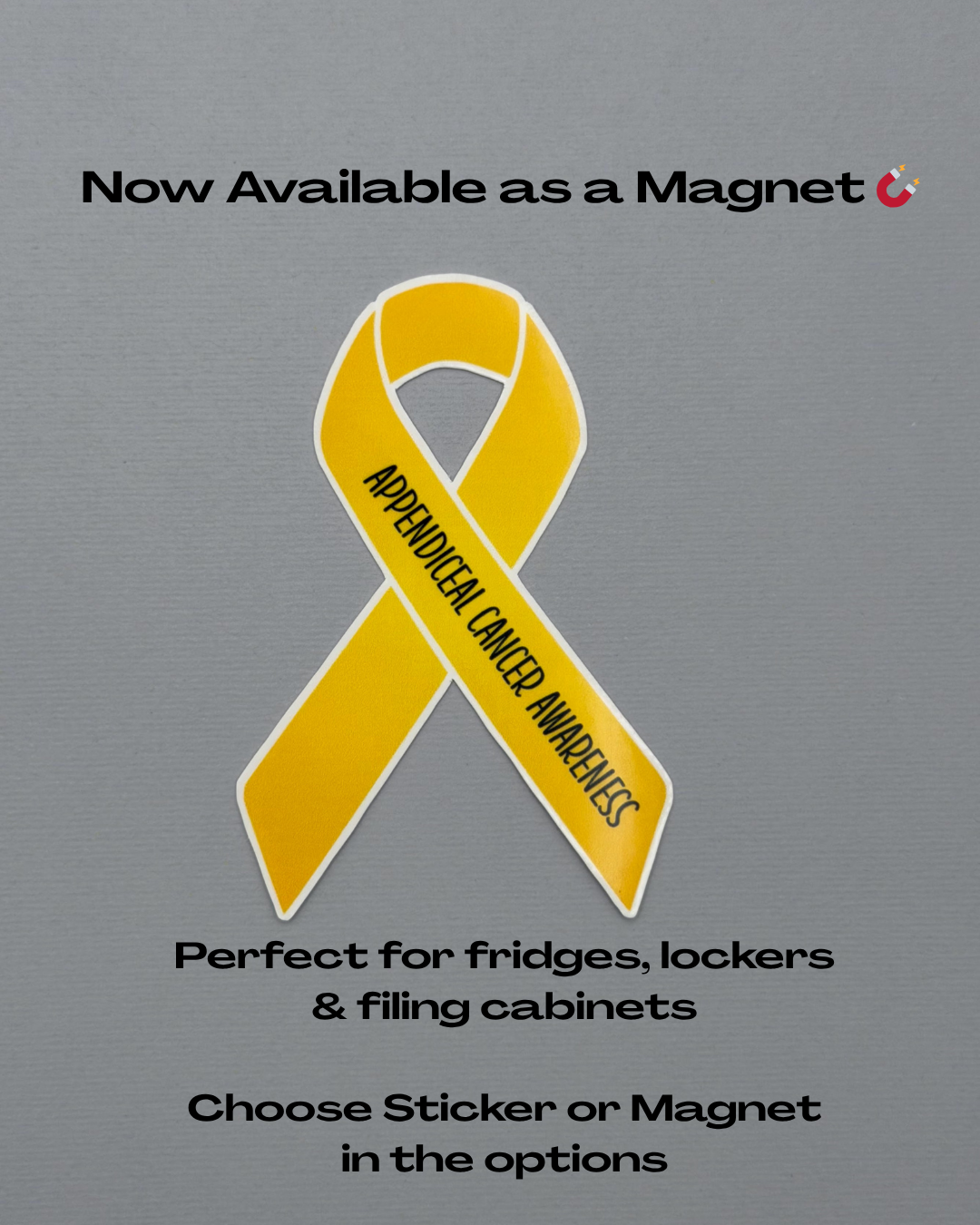 Appendiceal Cancer Awareness Ribbon Sticker or Magnet