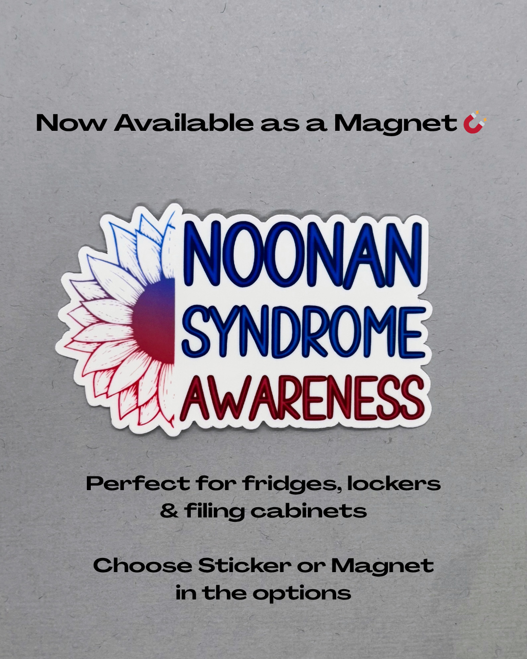 Noonan Syndrome Awareness Sunflower Sticker or Magnet