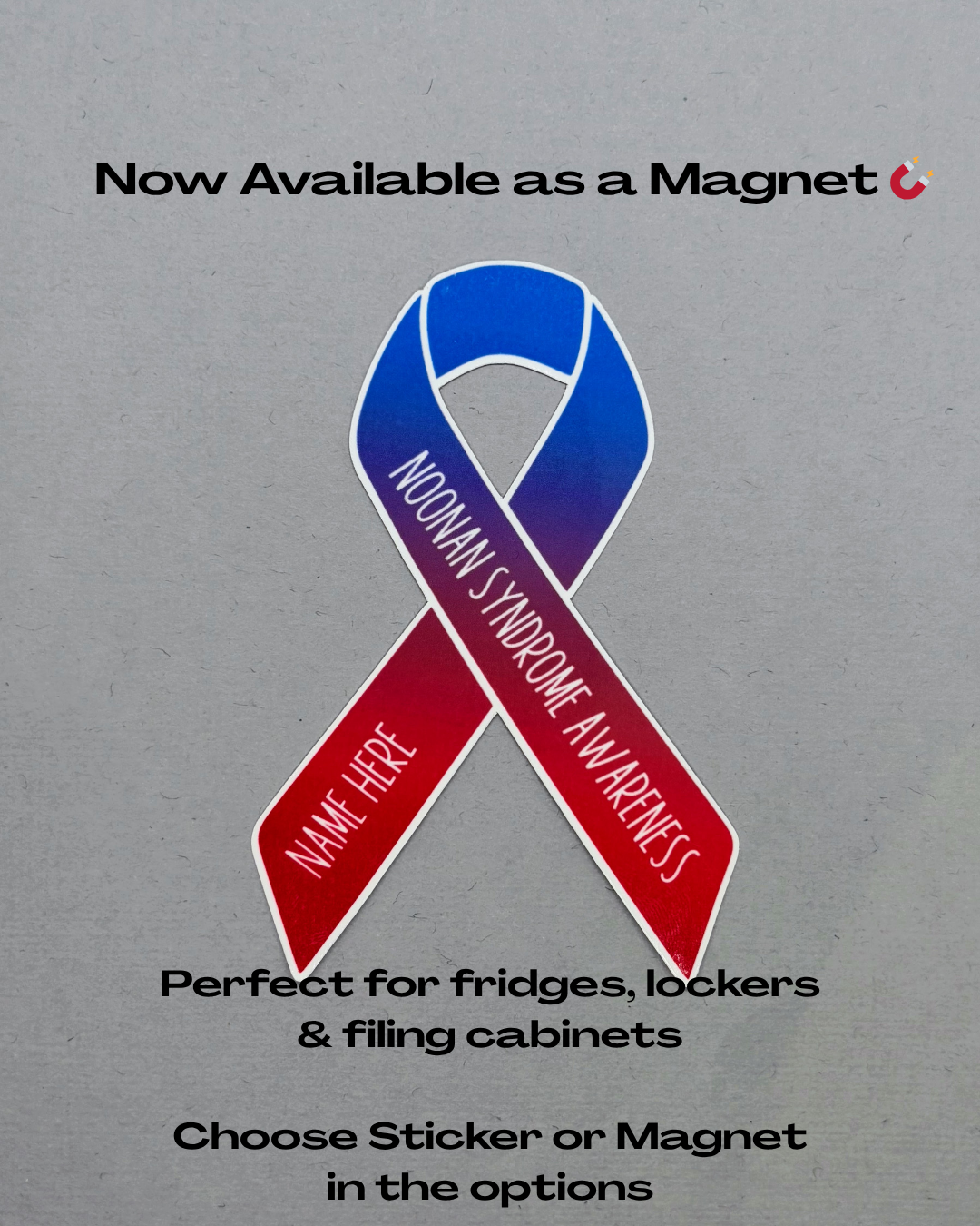 Noonan Syndrome Awareness Custom Ribbon Sticker or Magnet