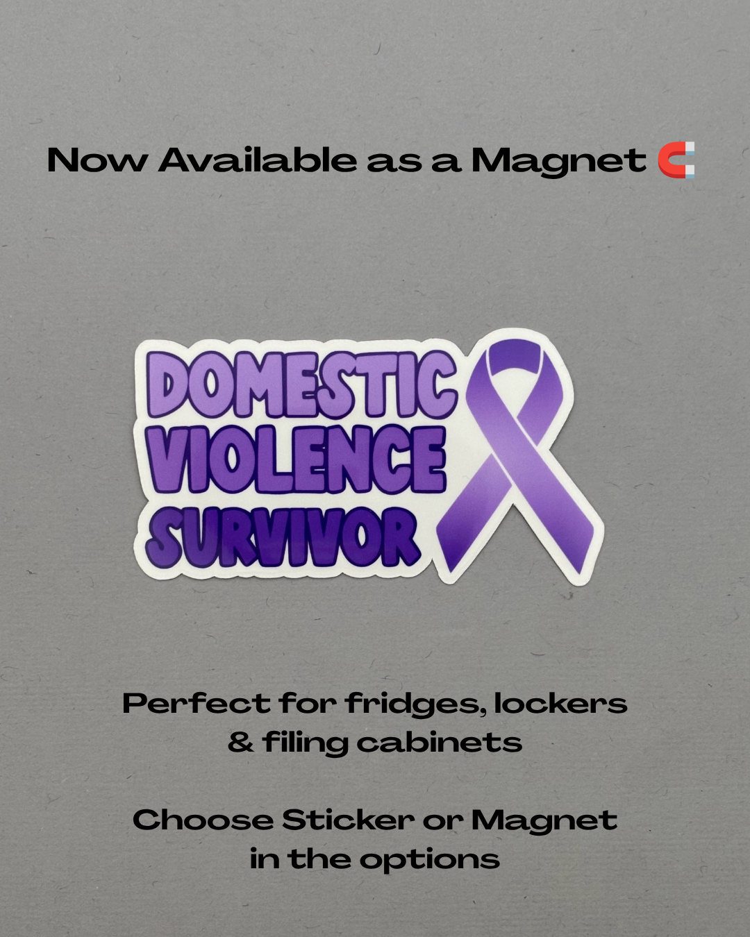 Domestic Violence Survivor with Ribbon Sticker or Magnet