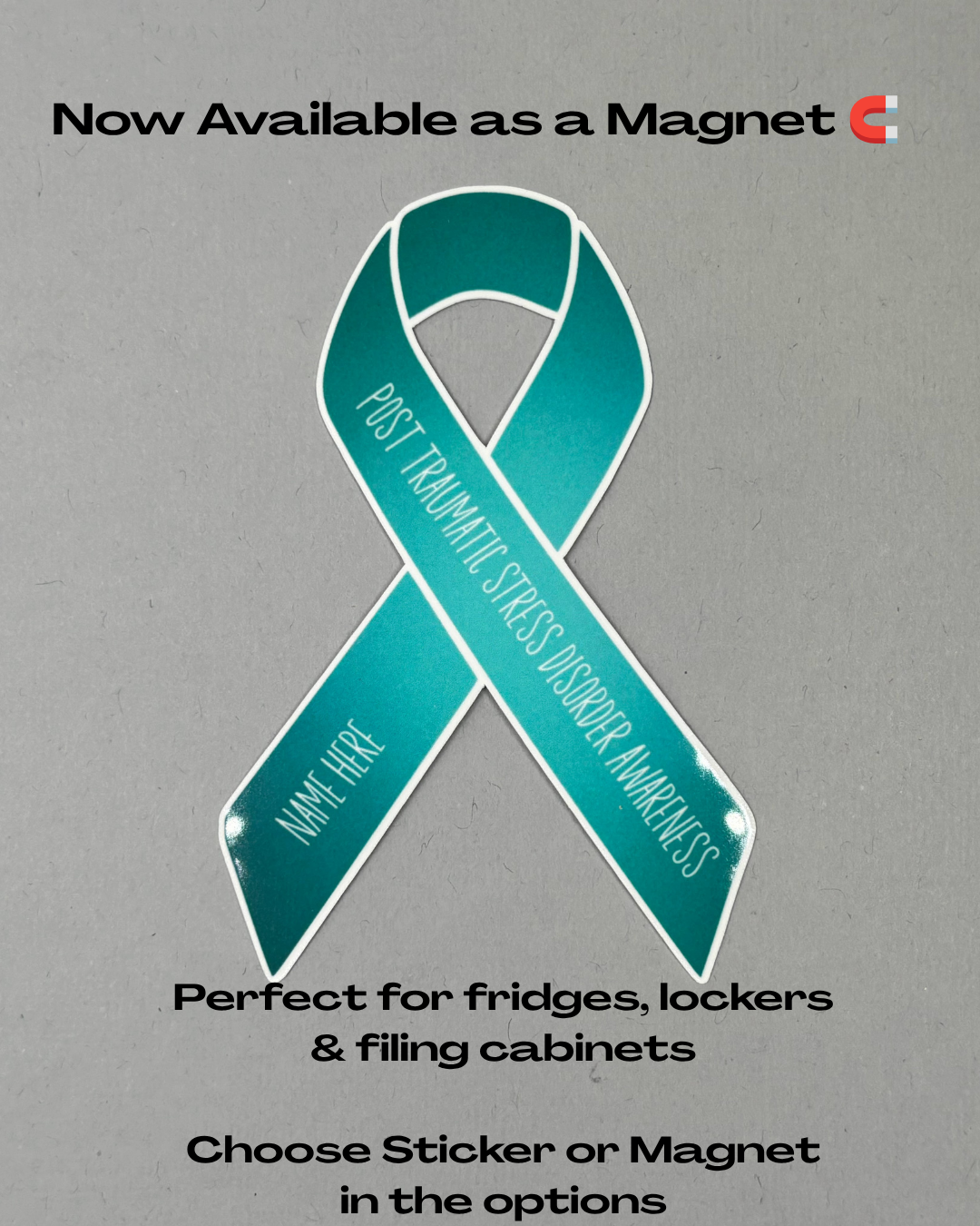 Post Traumatic Stress Disorder Custom Ribbon Sticker or Magnet