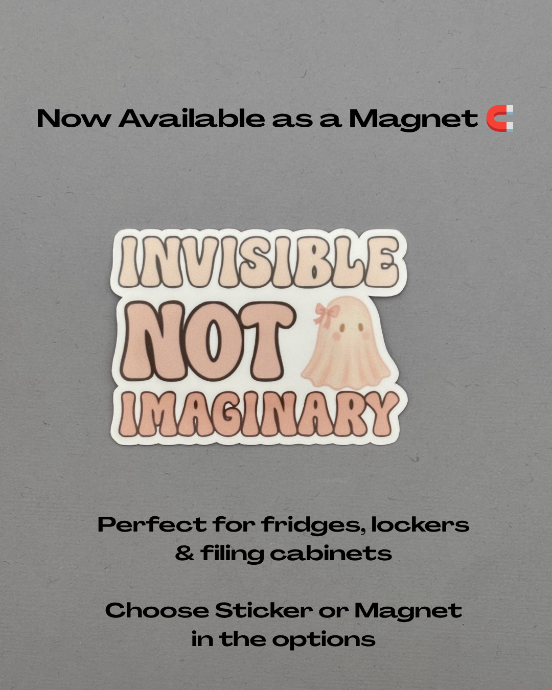 Invisible Not Imaginary Sticker or Magnet