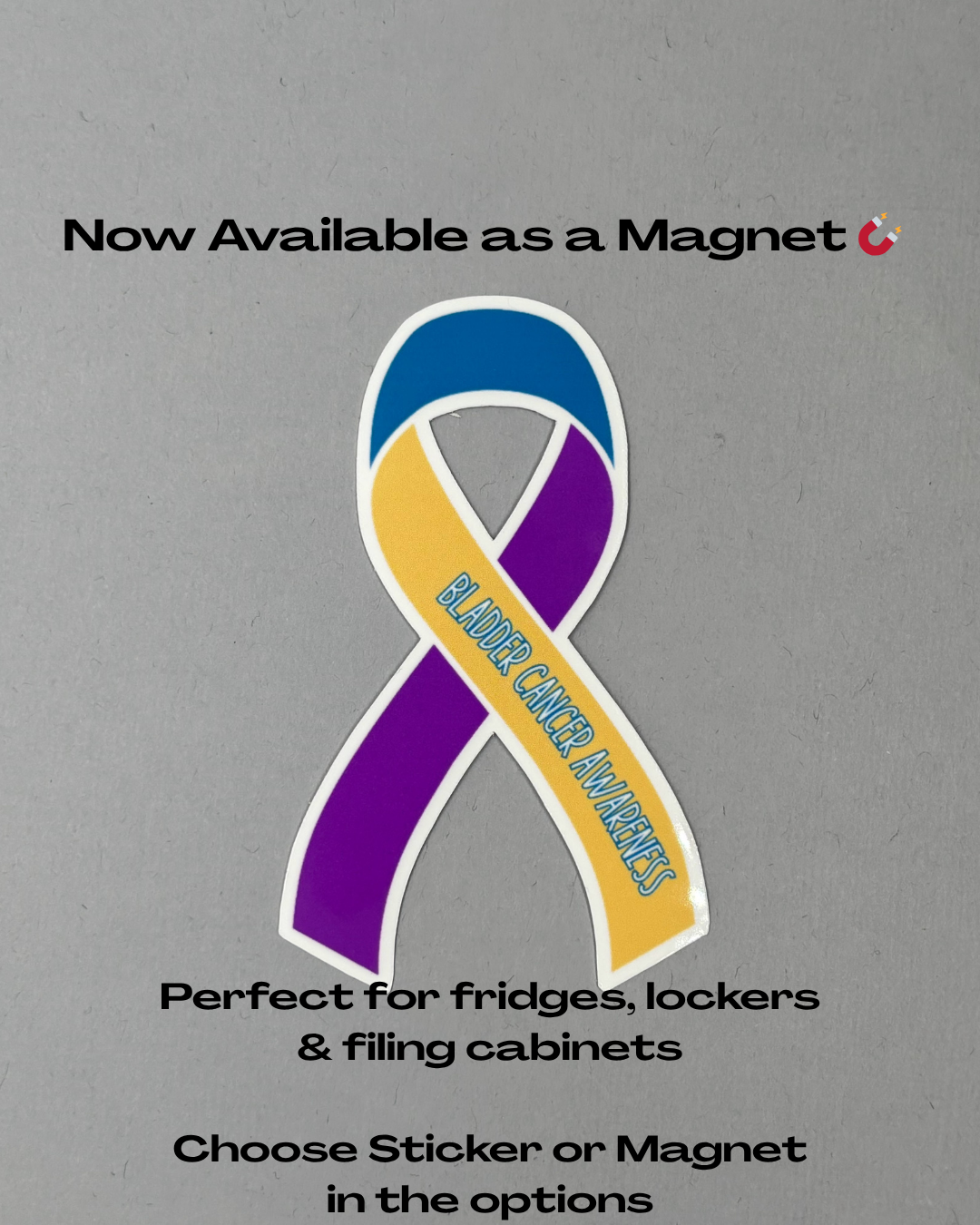 Bladder Cancer Awareness Ribbon Sticker or Magnet
