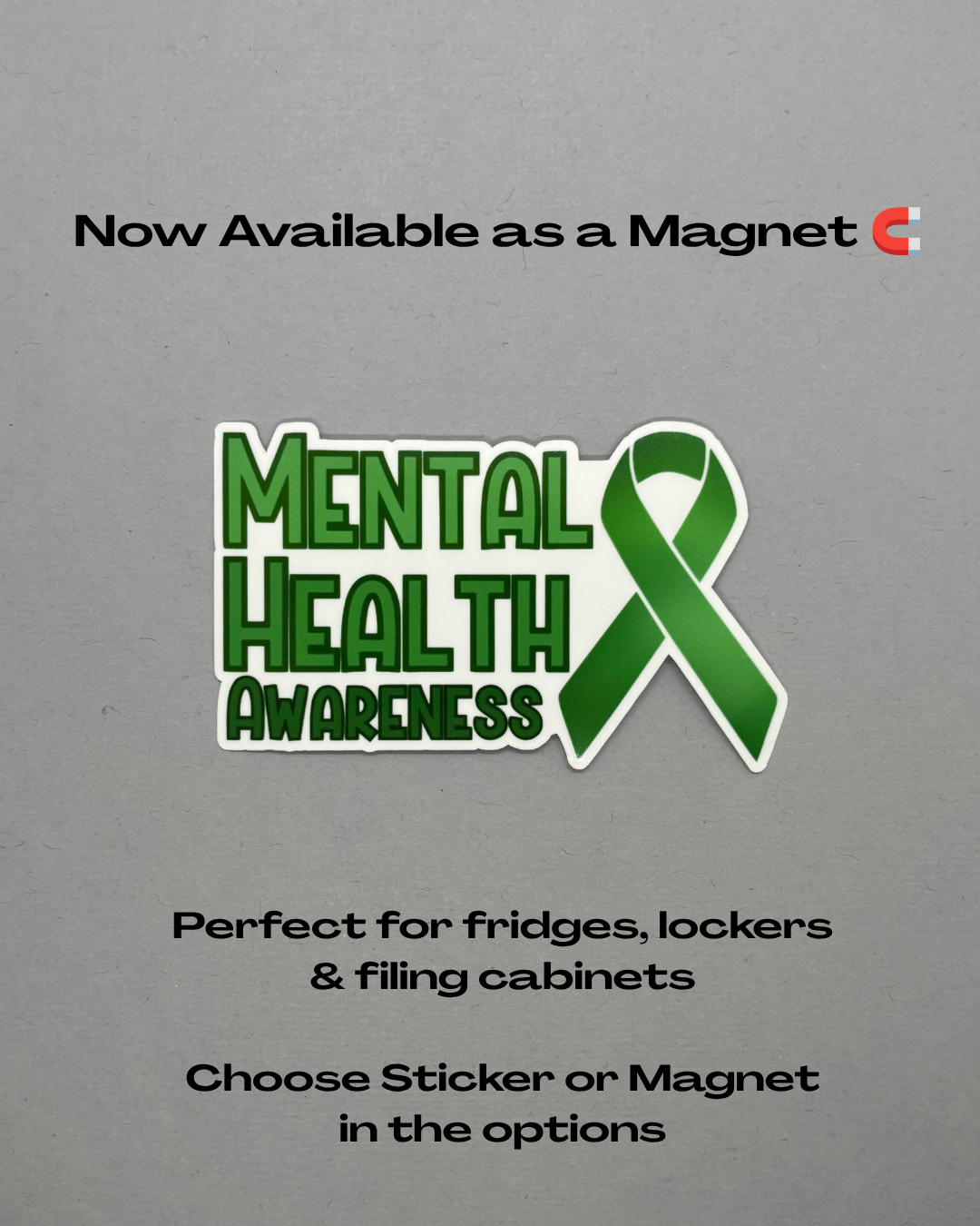 Mental Health Awareness with Ribbon Sticker or Magnet
