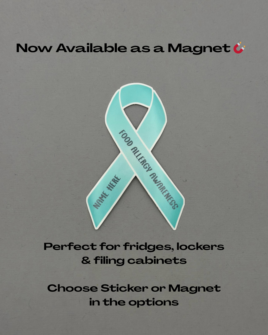 Food Allergy Awareness Custom Sticker or Magnet