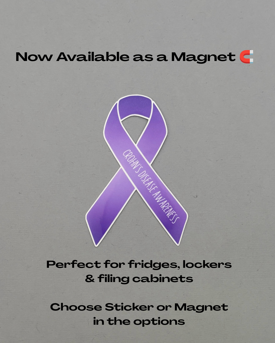 Crohn's Disease Awareness Ribbon Sticker or Magnet