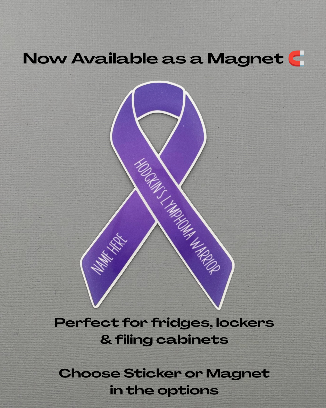 Hodgkin's Lymphoma Warrior Custom Ribbon Sticker or Magnet