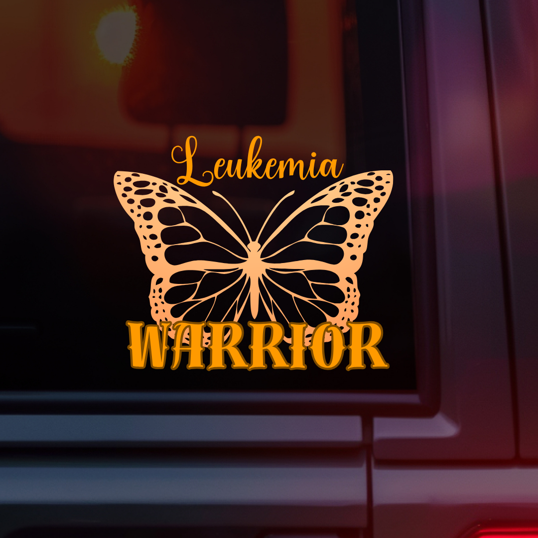 Leukemia Warrior Butterfly Car Decal