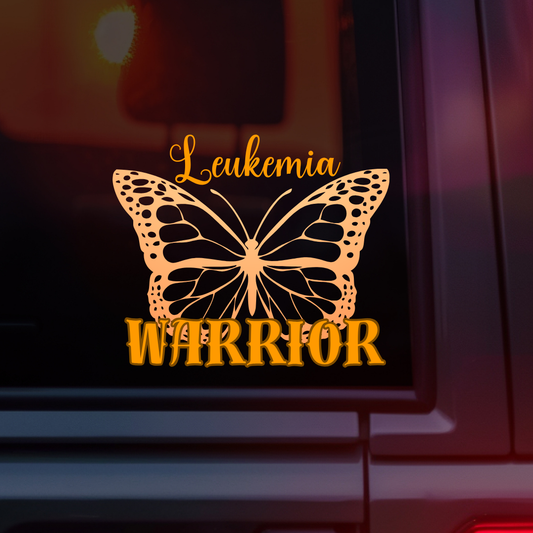 Leukemia Warrior Butterfly Car Decal