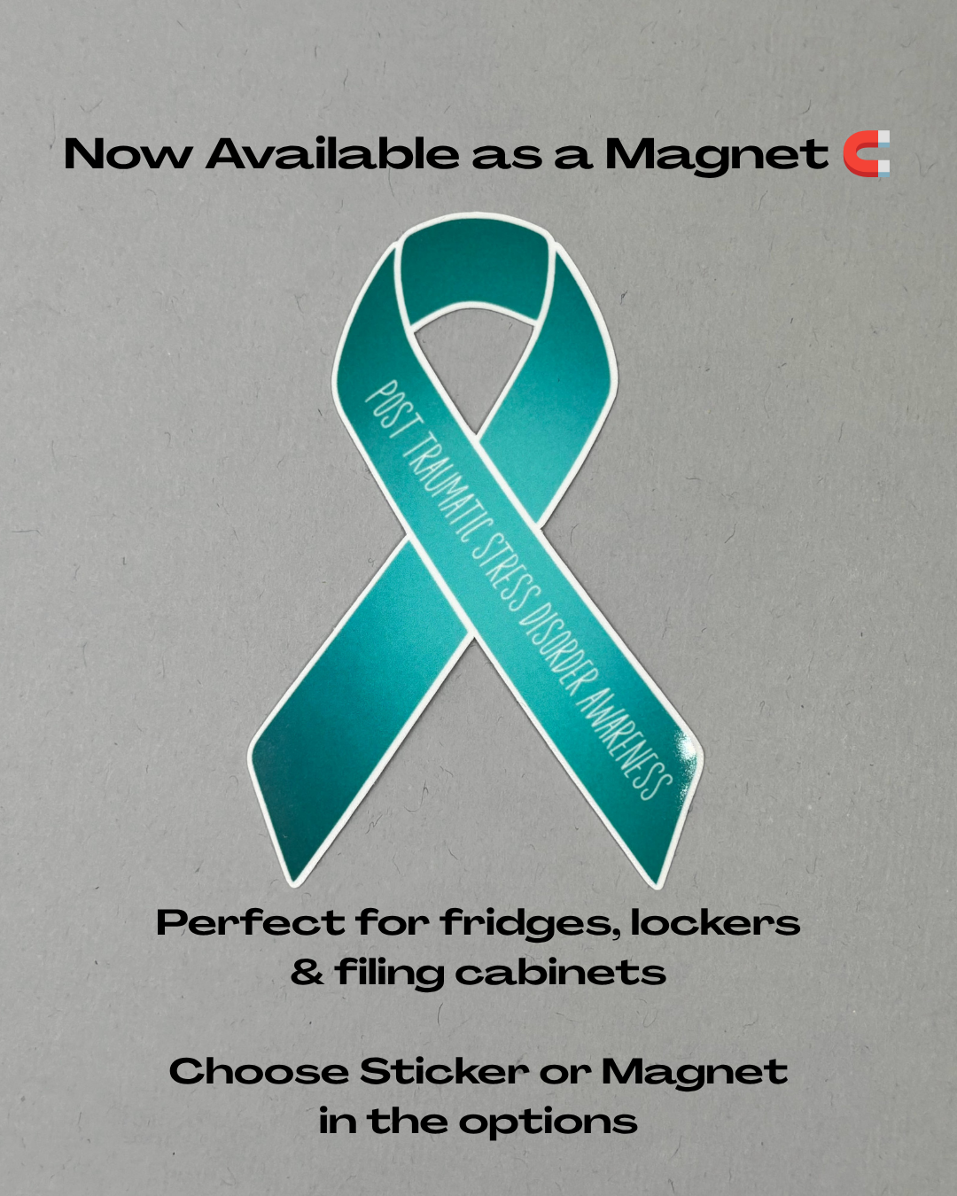 Post Traumatic Stress Disorder Awareness Ribbon Sticker or Magnet