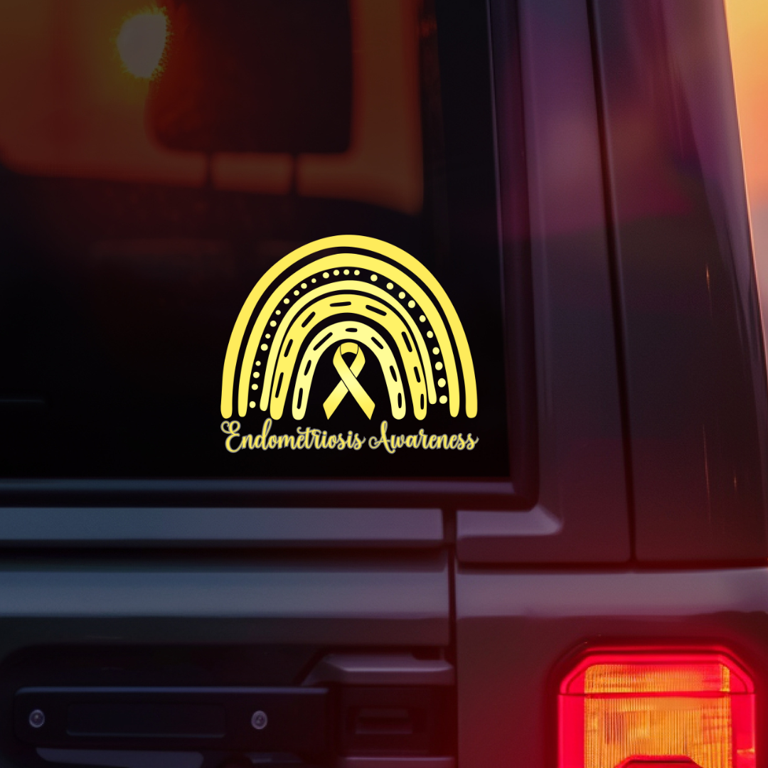 Endometriosis Awareness Rainbow Car Decal