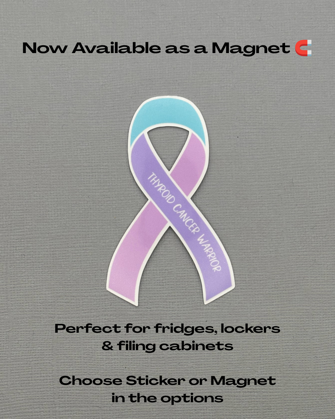 Thyroid Cancer Warrior Ribbon Sticker or Magnet