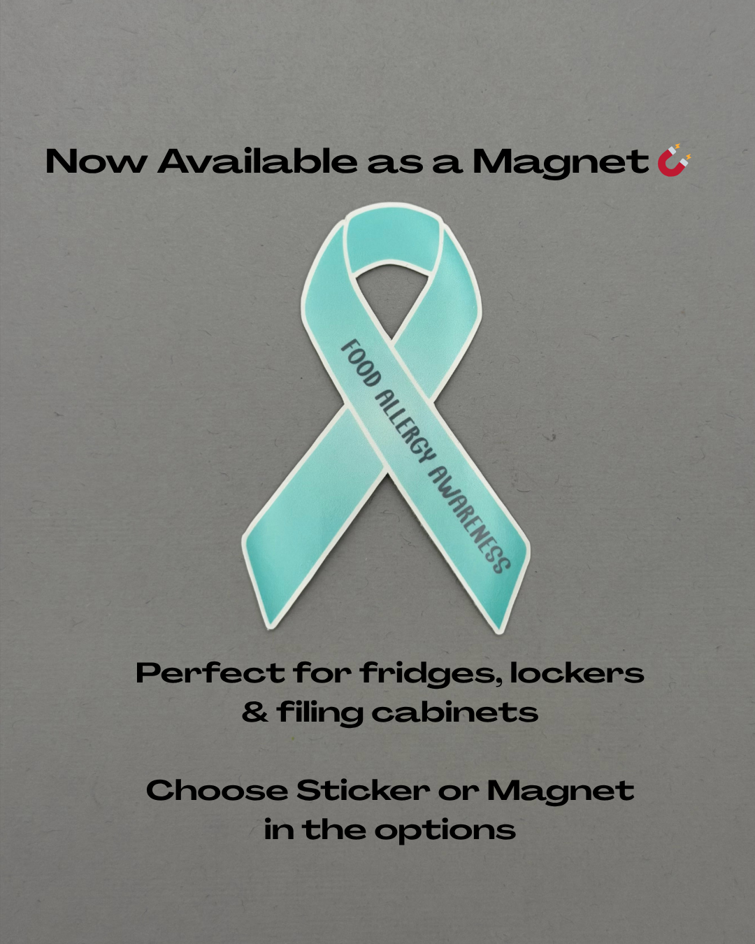 Food Allergy Awareness Ribbon Sticker or Magnet