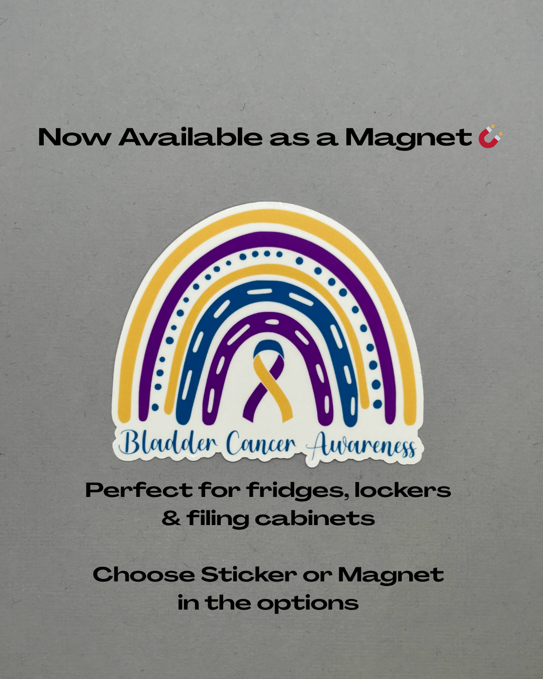 Bladder Cancer Awareness Rainbow Sticker or Magnet