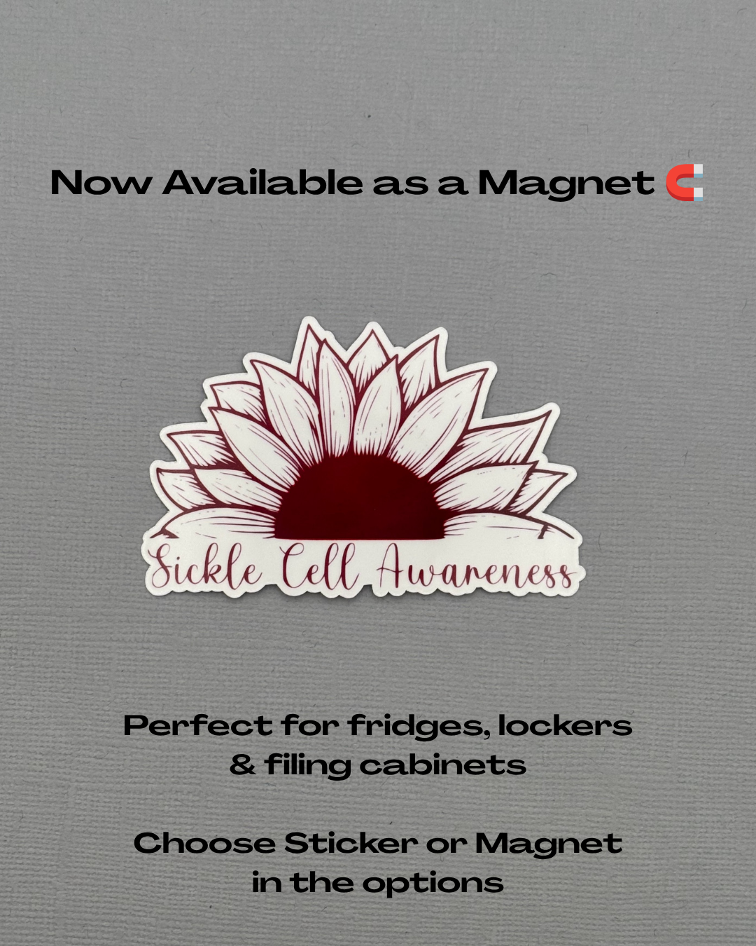 Sickle Cell Awareness Sunflower Sticker or Magnet