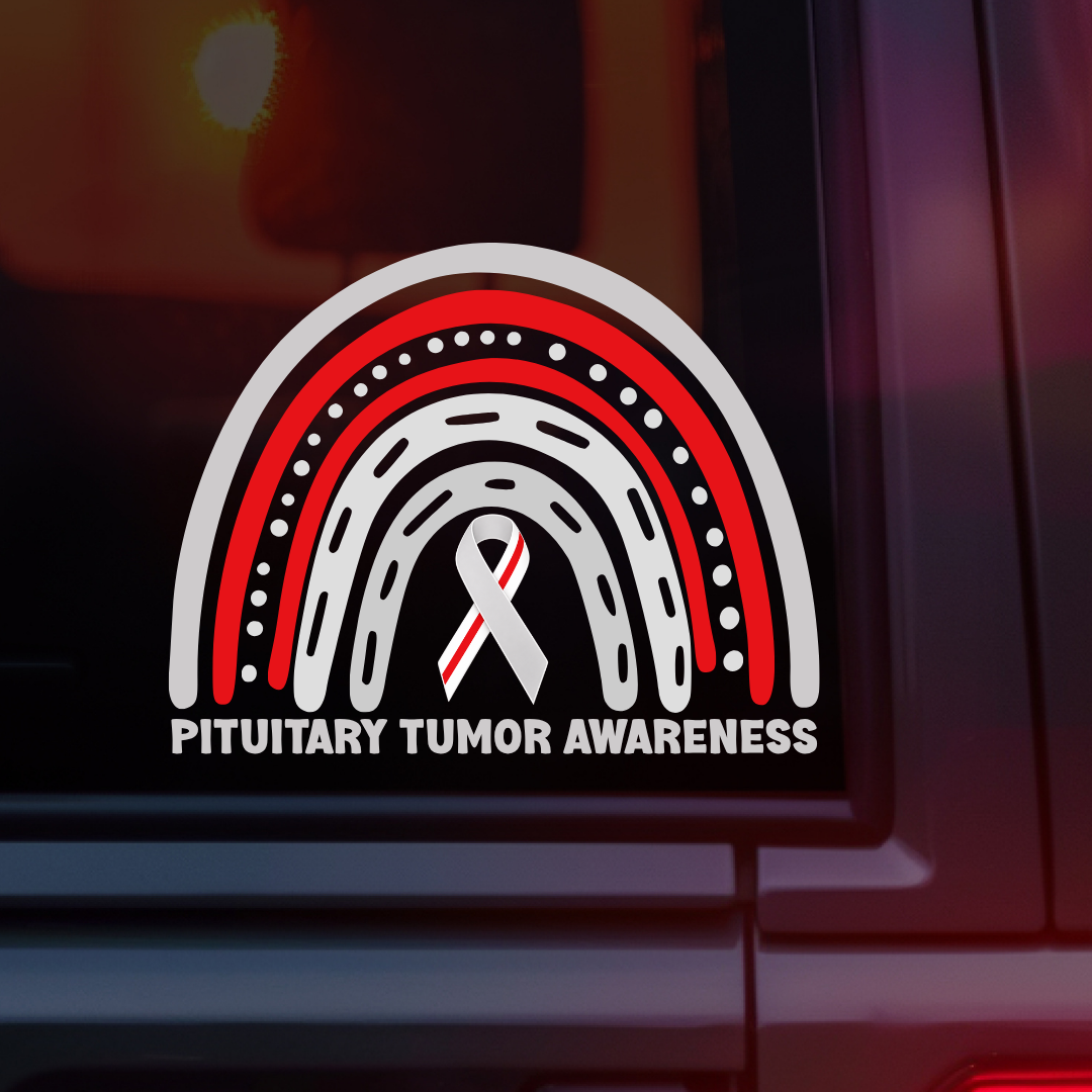 Pituitary Tumor Awareness Rainbow Car Decal