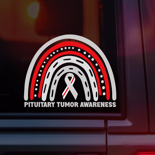 Pituitary Tumor Awareness Rainbow Car Decal