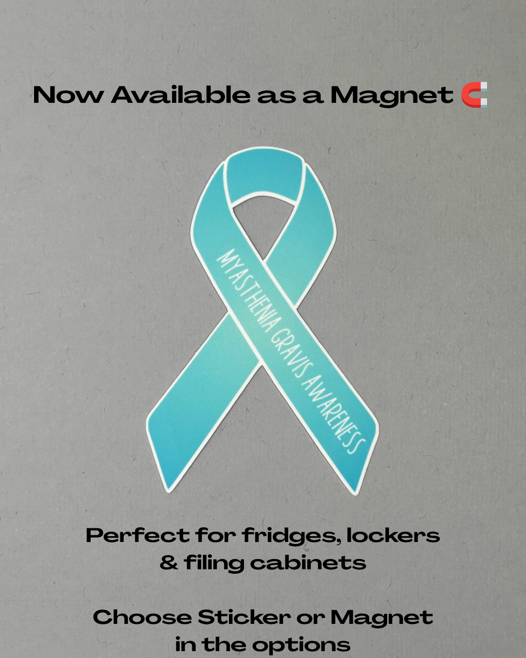 Myasthenia Gravis Awareness Ribbon Sticker or Magnet