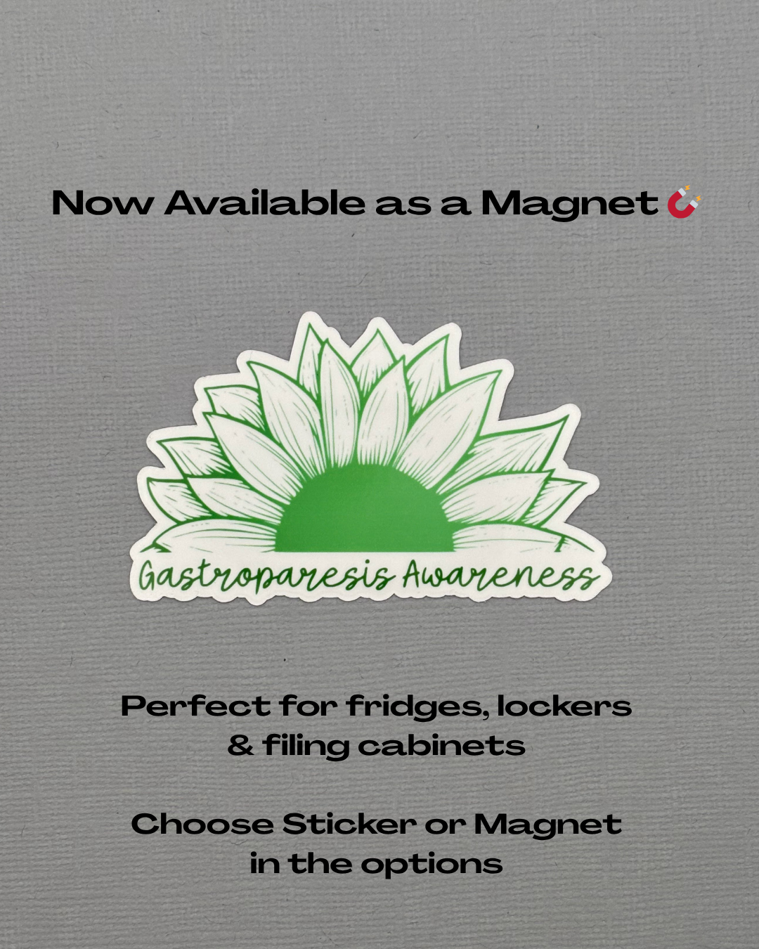 Gastroparesis Awareness Sunflower Sticker or Magnet