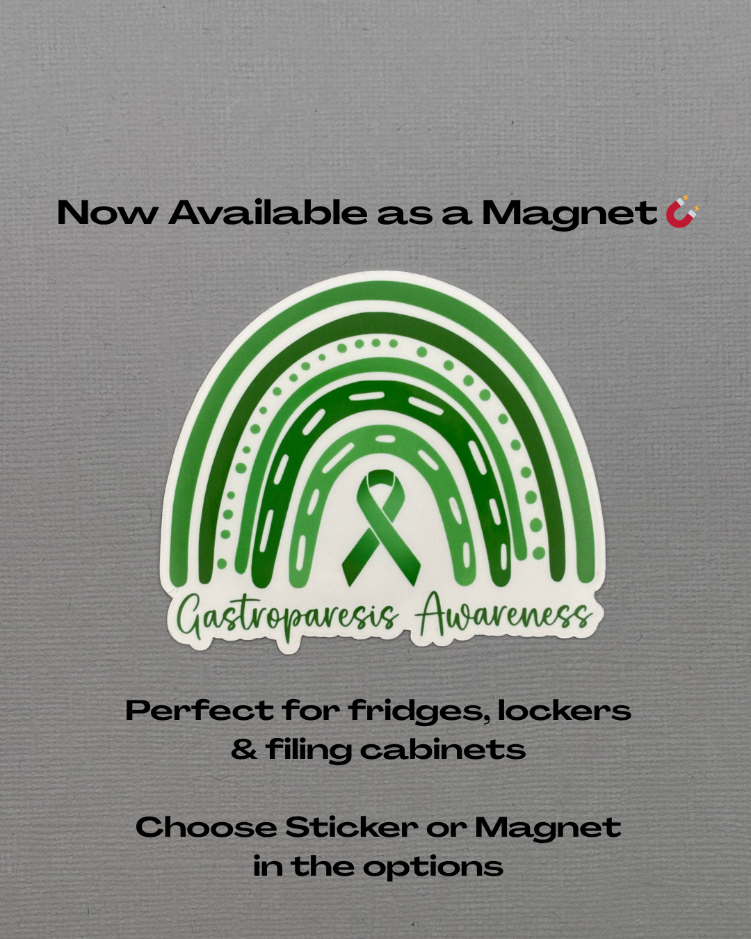 Gastroparesis Awareness Rainbow Sticker or Magnet
