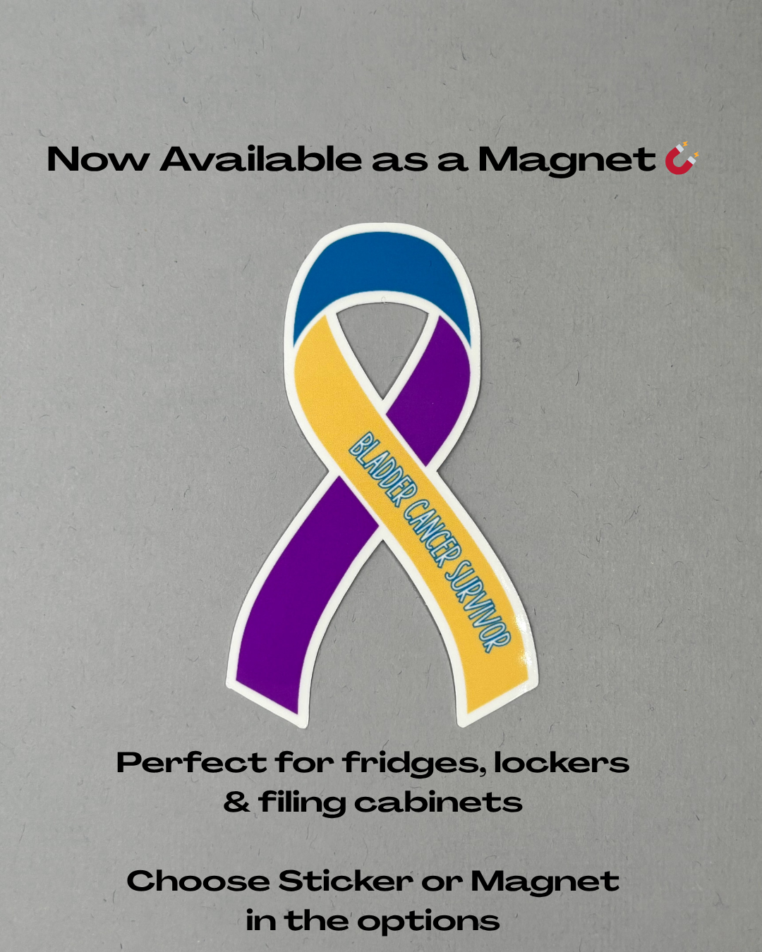 Bladder Cancer Survivor Ribbon Sticker or Magnet