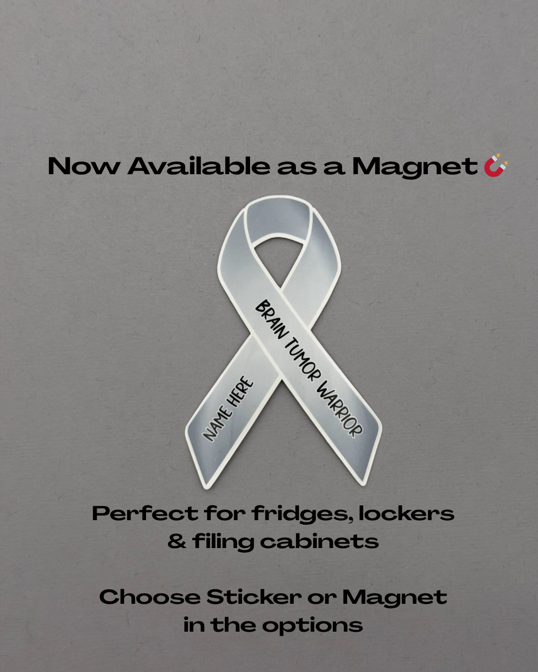 Brain Tumor Warrior Custom Sticker or Magnet