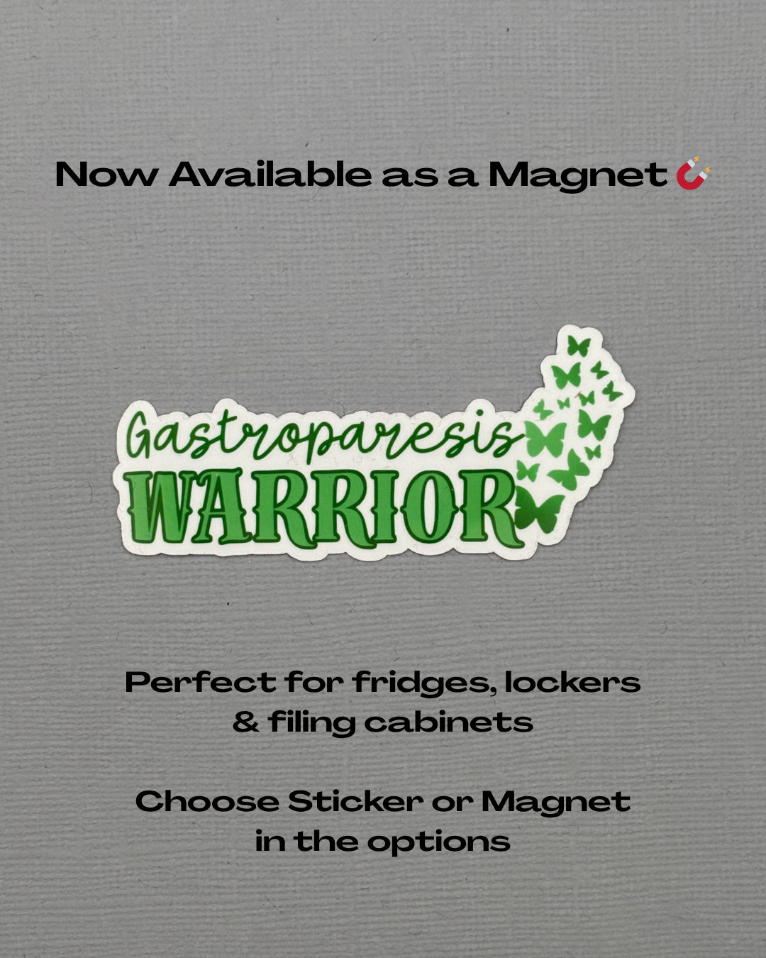 Gastroparesis Warrior Butterflies Sticker or Magnet