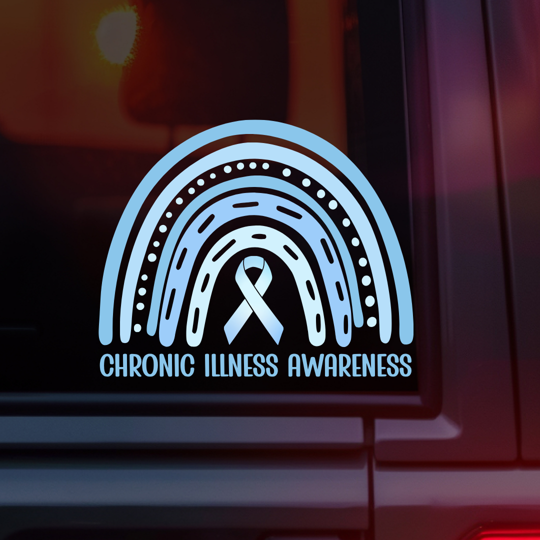 Chronic Illness Awareness Rainbow Car Decal