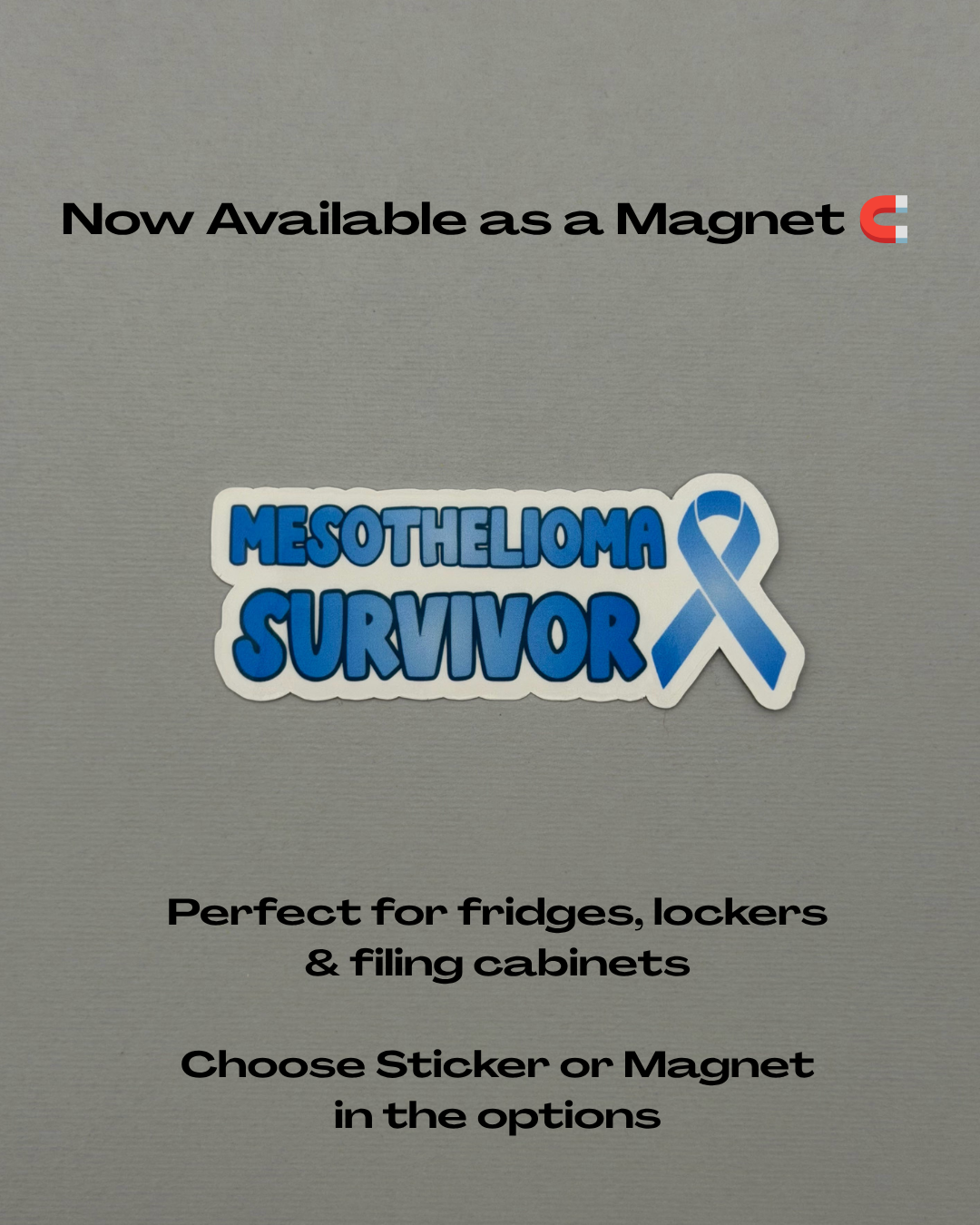 Mesothelioma Survivor with Ribbon Sticker or Magnet