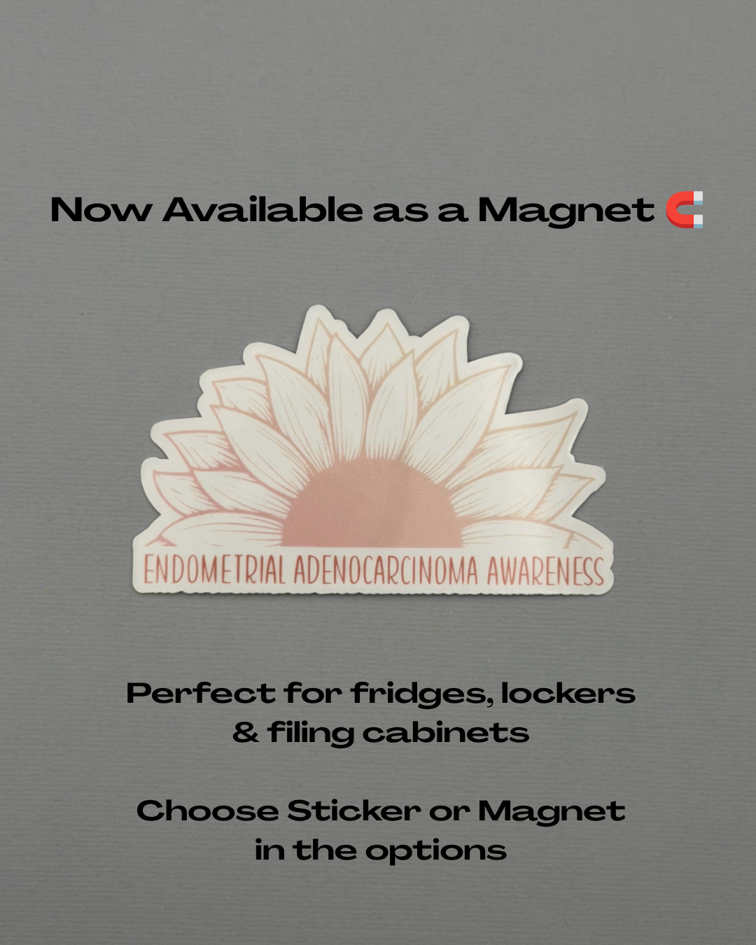 Endometrial Adenocarcinoma Awareness Sunflower Sticker or Magnet