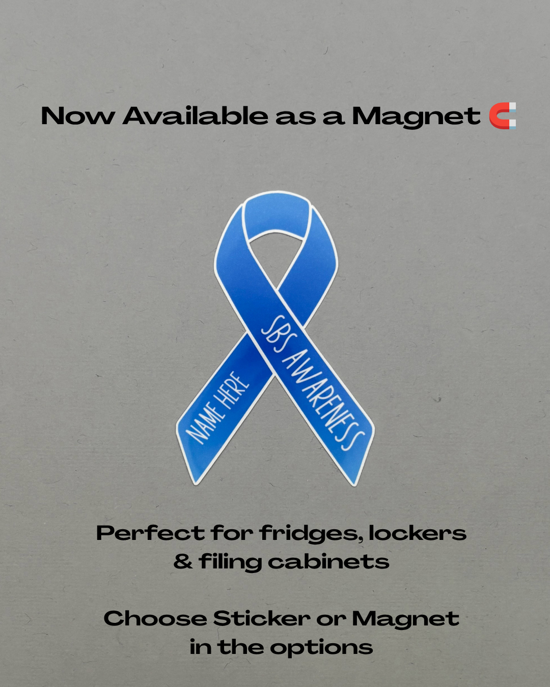 SBS Awareness Custom Ribbon Sticker or Magnet | Short Bowel Syndrome