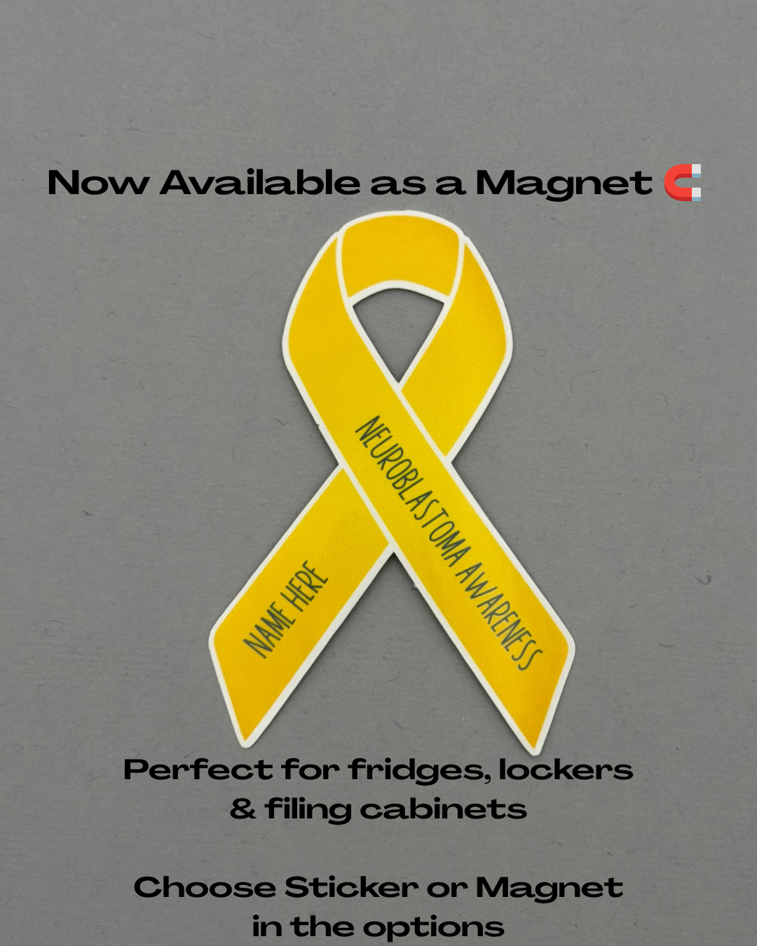 Neuroblastoma Awareness Custom Ribbon Sticker or Magnet