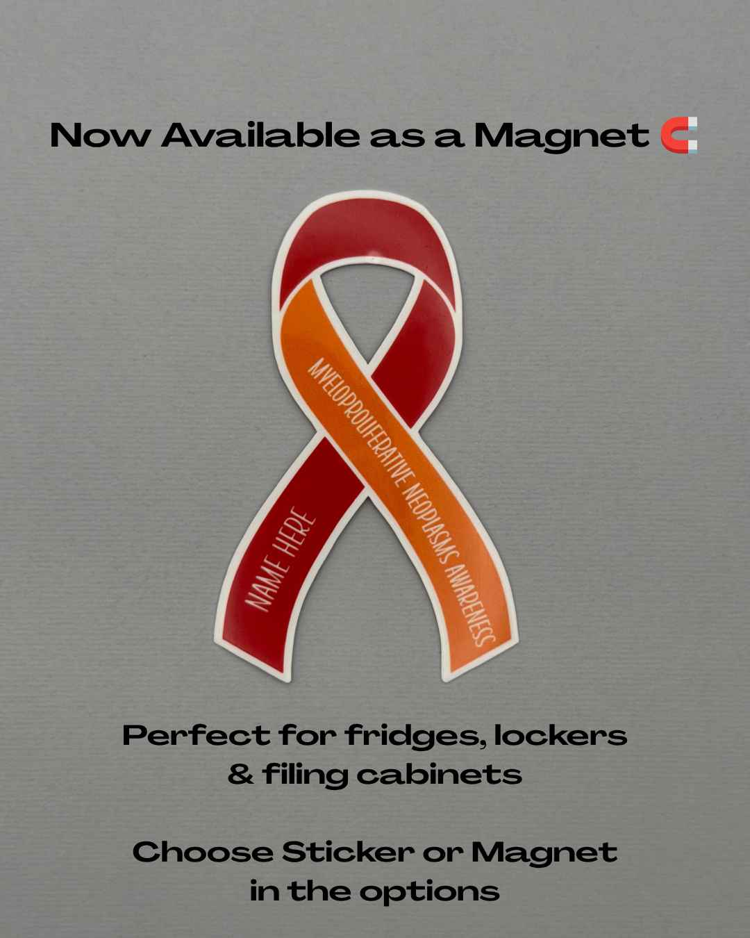 Myeloproliferative Neoplasms Awareness Custom Ribbon Sticker or Magnet | MPNs