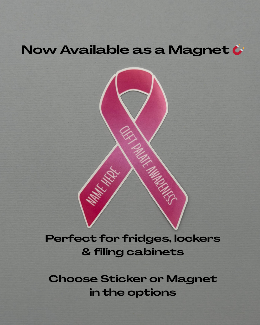 Cleft Palate Awareness Custom Ribbon Sticker or Magnet