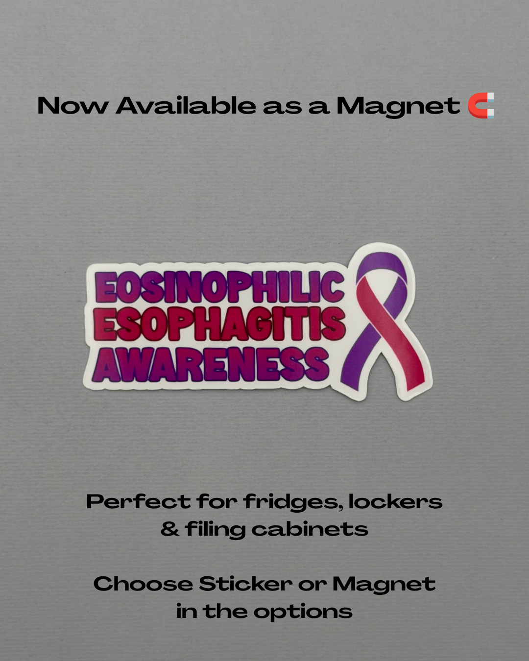 Eosinophilic Esophagitis Awareness with Ribbon Sticker or Magnet | EoE