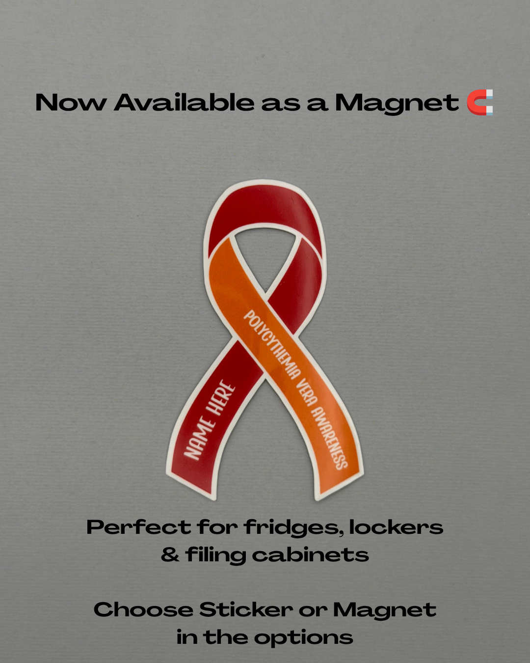 Polycythemia Vera Awareness Custom Ribbon Sticker or Magnet | PV