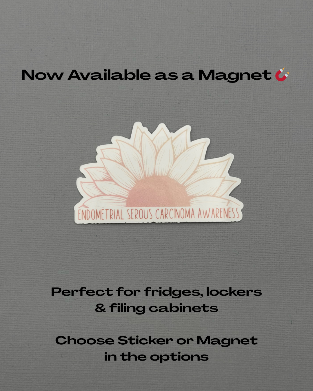 Endometrial Serous Carcinoma Awareness Sunflower Sticker or Magnet