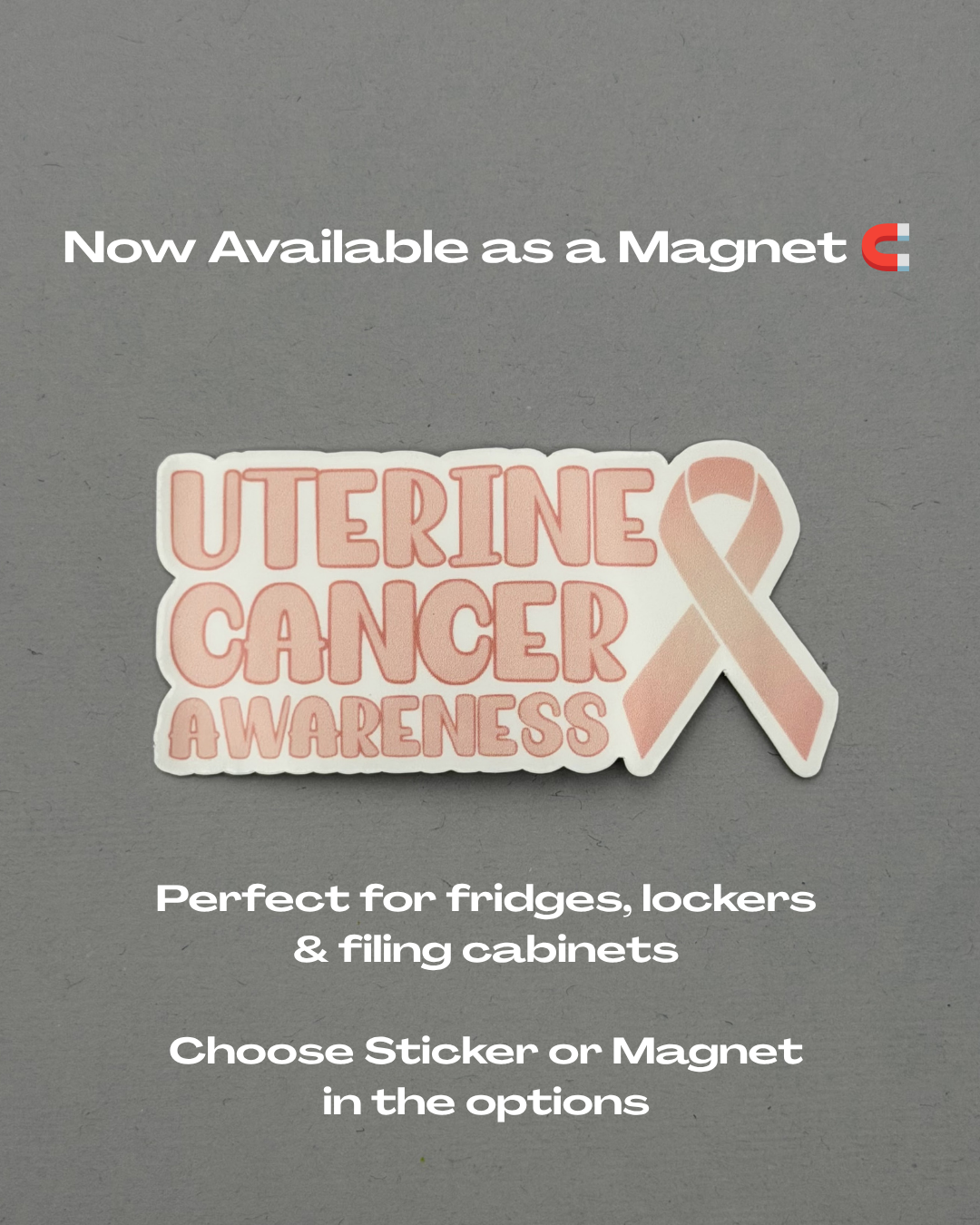 Uterine Cancer Awareness with Ribbon Sticker or Magnet