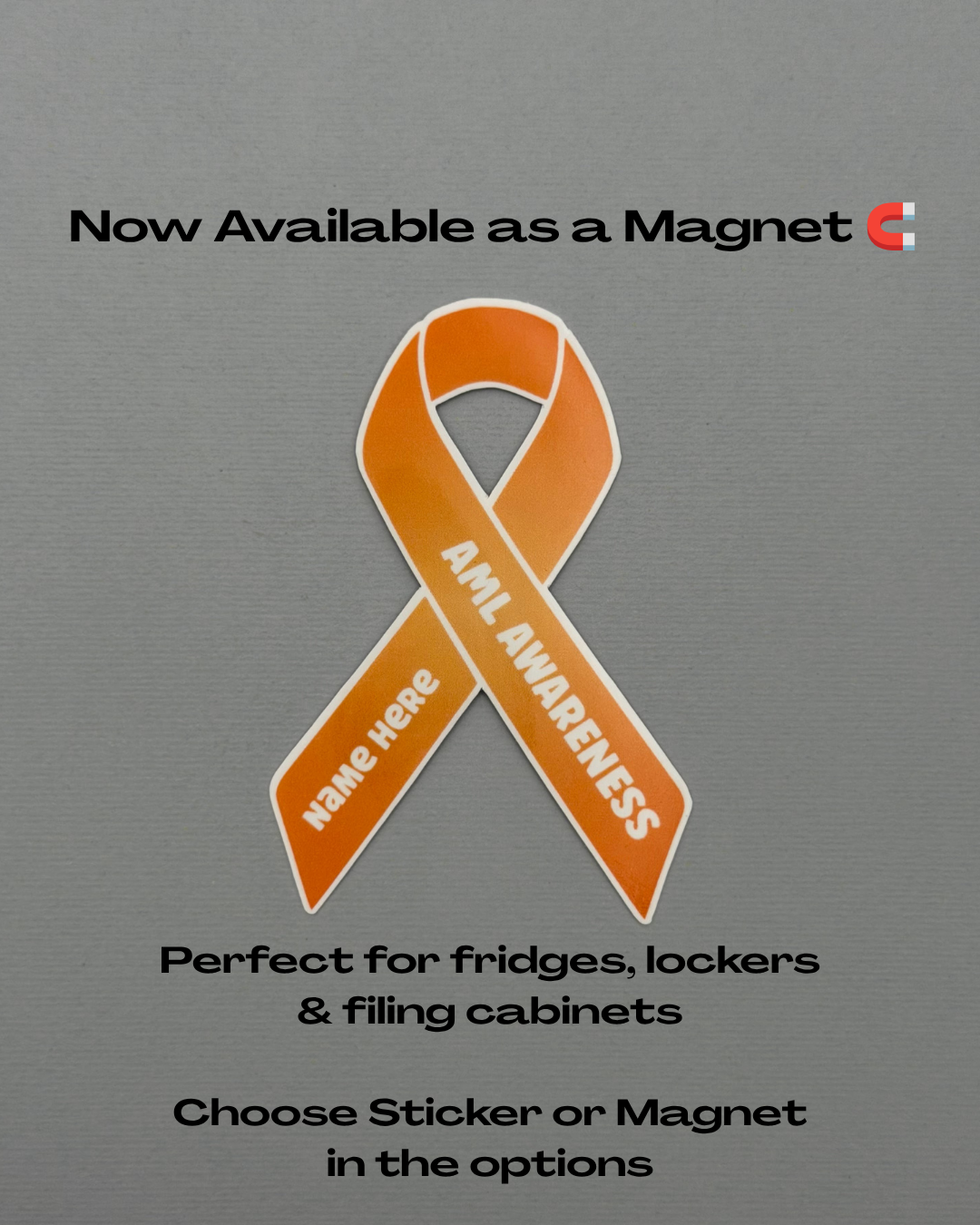 AML Awareness Custom Ribbon Sticker | Acute Myeloid Leukemia