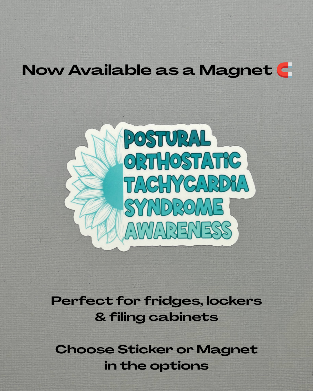 POTS Awareness Sunflower Sticker or Magnet