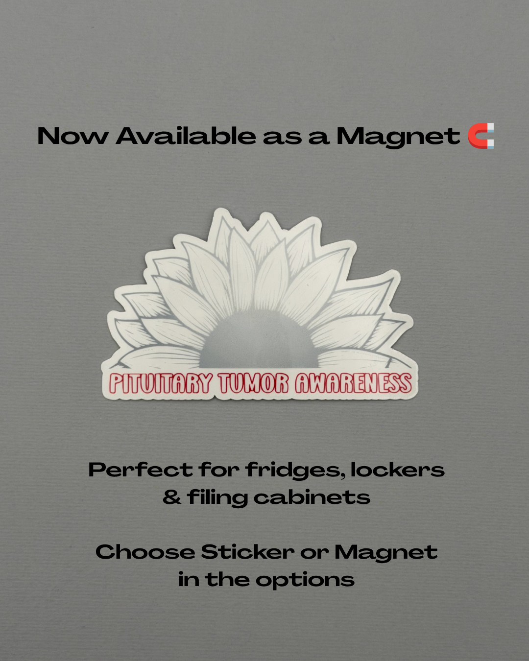 Pituitary Tumor Awareness Sunflower Sticker or Magnet