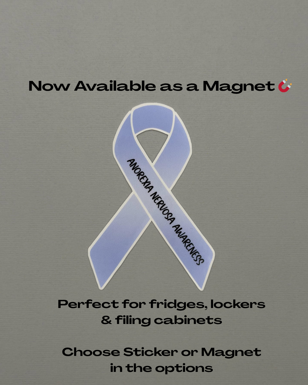 Anorexia Nervosa Awareness Ribbon Sticker or Magnet