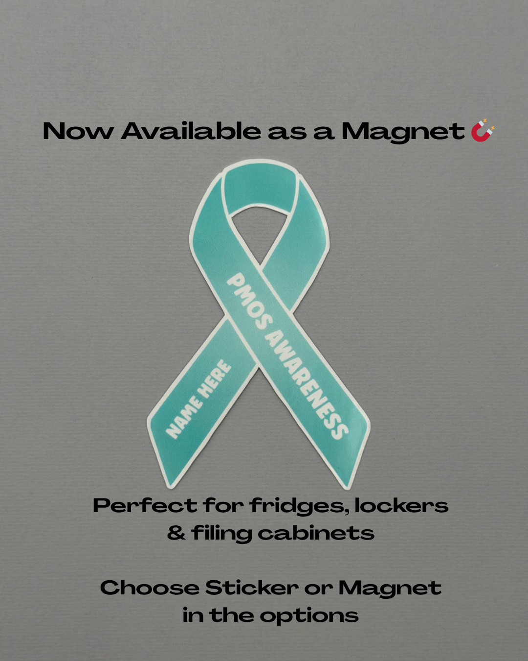 PMOS Awareness Custom Ribbon Sticker or Magnet | Polyendocrine Metabolic Ovarian Syndrome