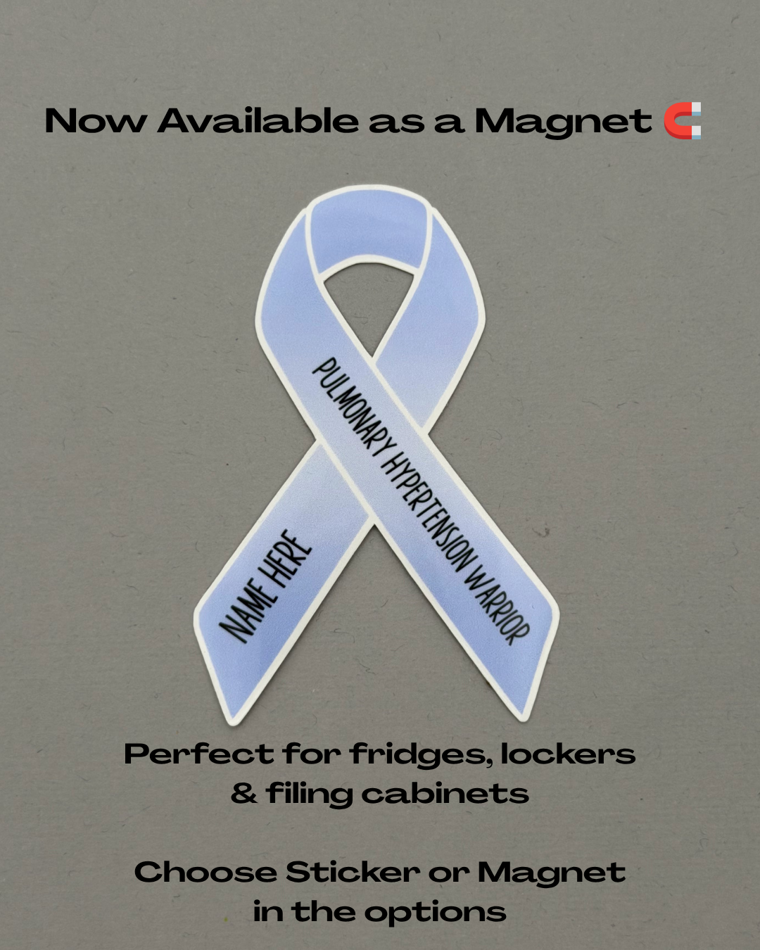 Pulmonary Hypertension Warrior Custom Ribbon Sticker or Magnet