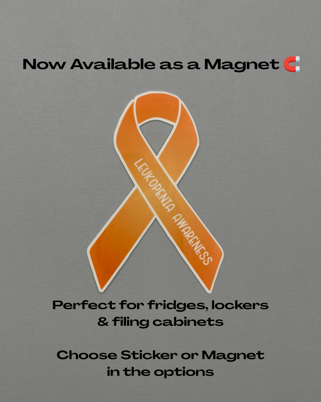 Leukopenia Awareness Ribbon Sticker or Magnet