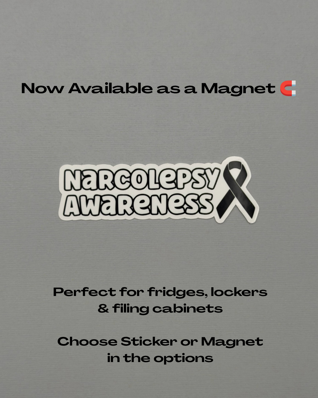 Narcolepsy Awareness with Ribbon Sticker or Magnet