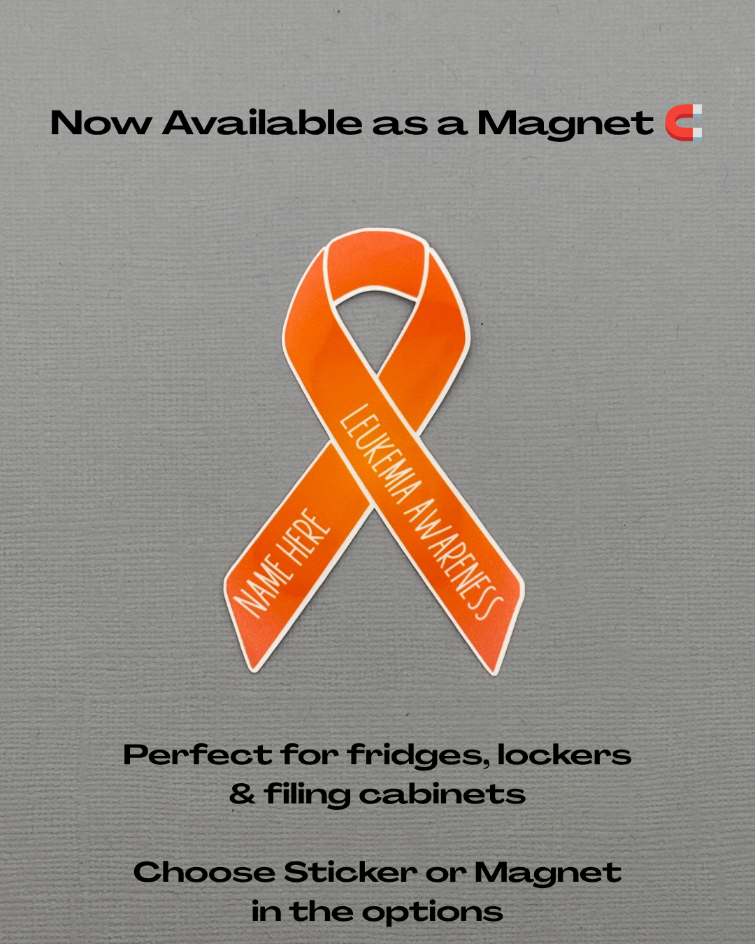 Leukemia Awareness Custom Ribbon Sticker or Magnet