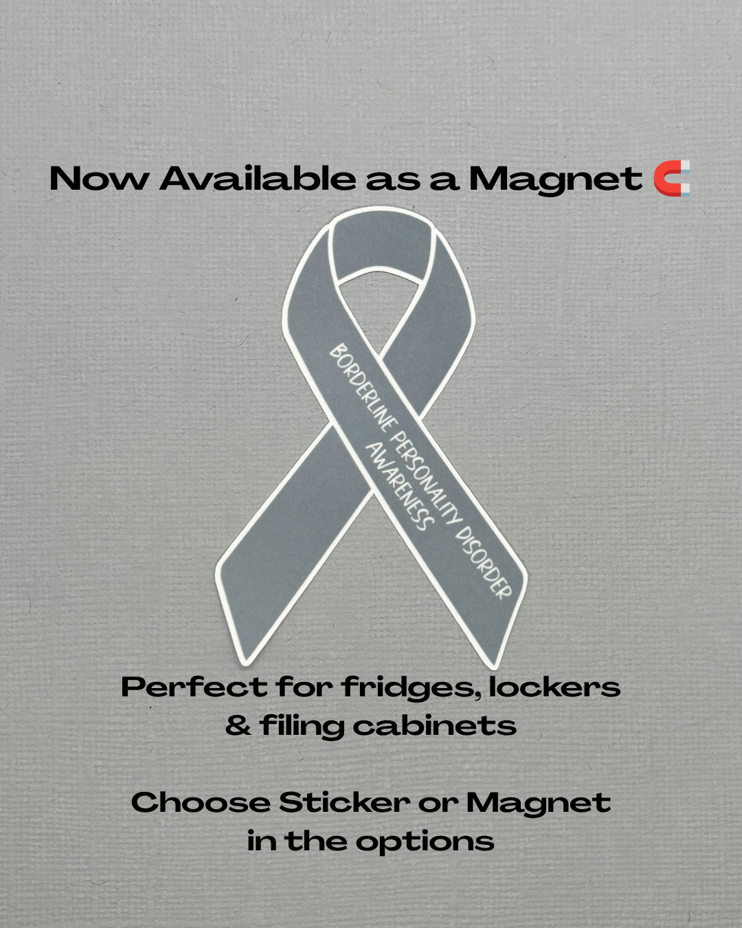 Borderline Personality Disorder Awareness Ribbon Sticker or Magnet